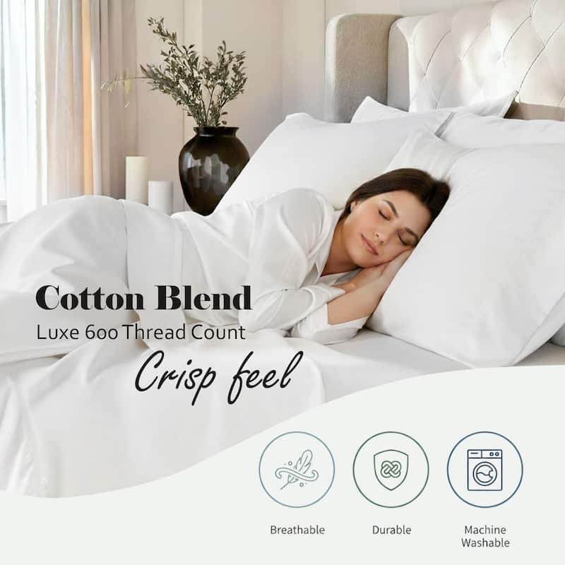 Superior Pandora Cotton Blend Embroidered 600 Thread Count Sheet Set