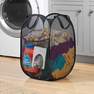 Whitmor Pop & Fold™ Laundry Hamper - Black