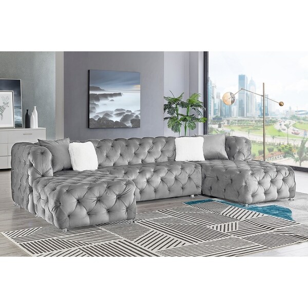 Tufted sectional with chaise sales