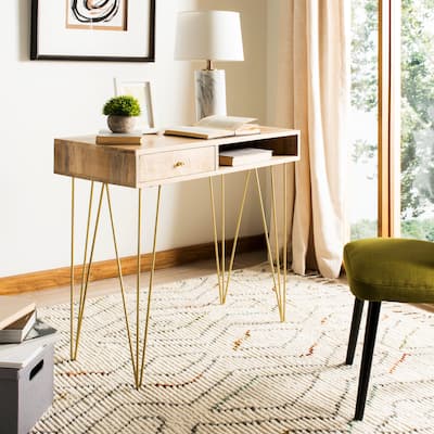 SAFAVIEH Marigold 1-Drawer 1-Shelf Hairpin Leg Desk