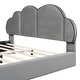 preview thumbnail 9 of 13, Grey Upholstered Queen Size Platform Bed with Cloud-shaped Headboard for Kids,Adults
