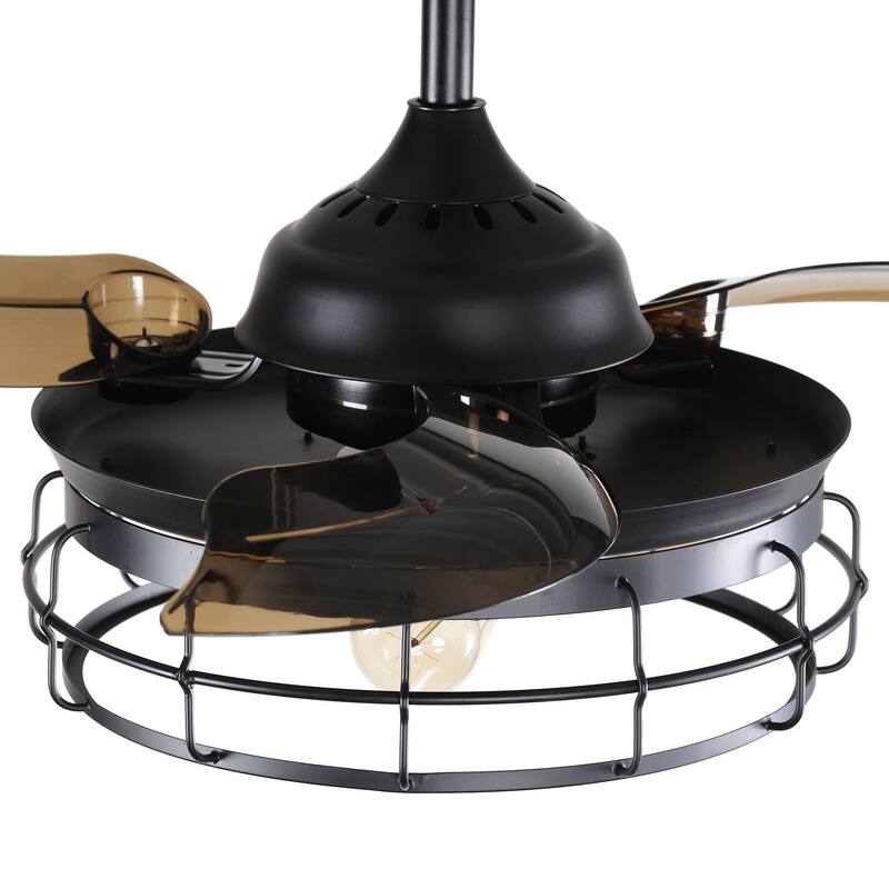 Industrial 36-inch Black 3-blade Ceiling Fan with Remote - 36-in