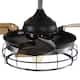 Industrial 36-inch Black 3-blade Ceiling Fan with Wall Switch - 36-in