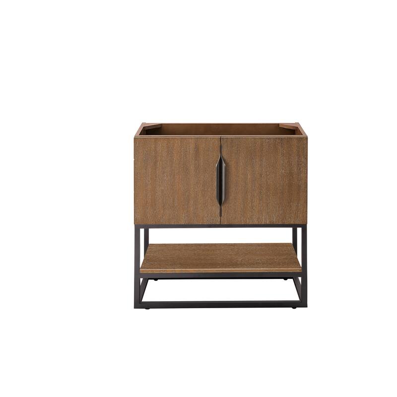 James Martin Vanities Columbia 31.5" Single Vanity, Latte Oak with White Glossy Composite Stone Top