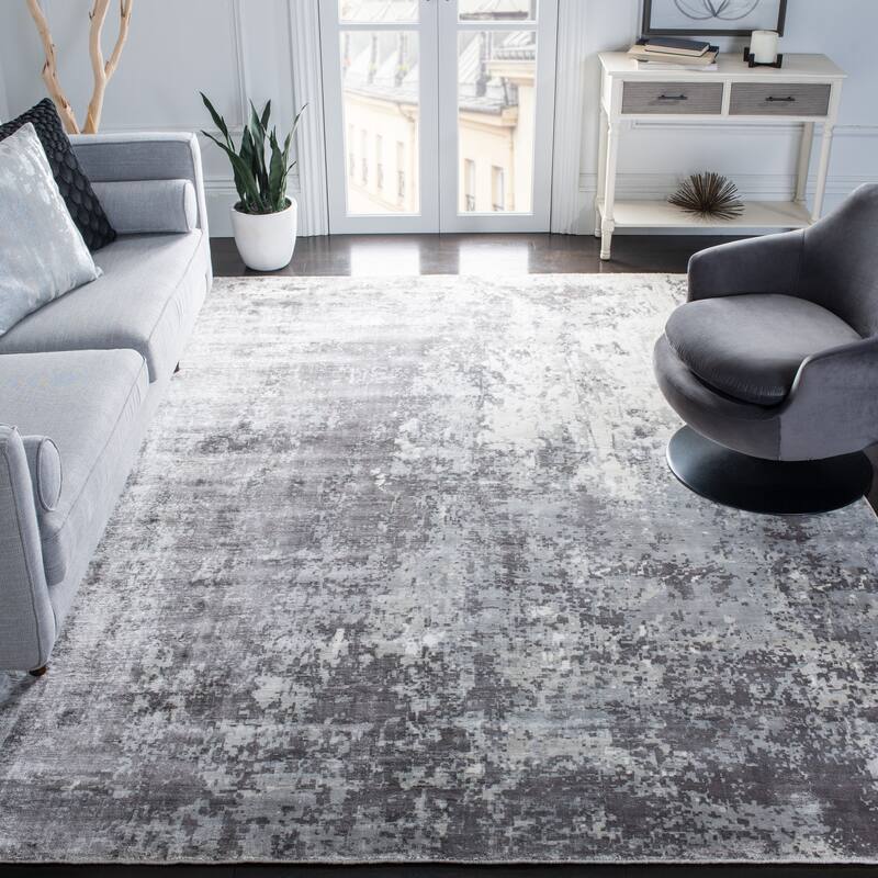 SAFAVIEH Handmade Mirage Selvie Modern Abstract Viscose Rug - 10' x 14' - Grey