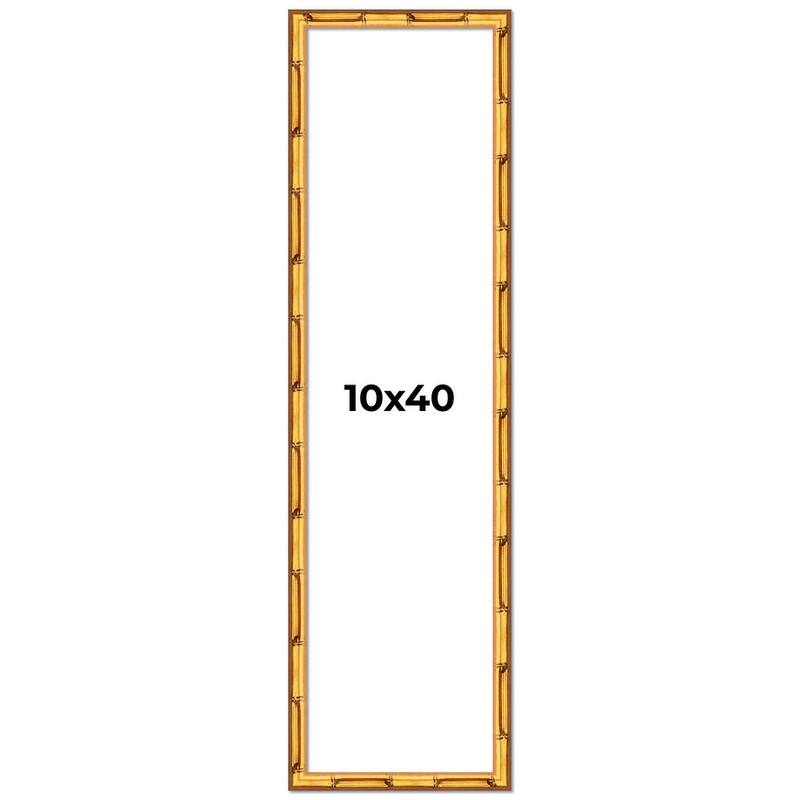 10x40 Frame Gold Bamboo Picture Frame Modern Photo Frame Includes UV Acrylic Shatter Guard Front Acid Free Foam Backing Board