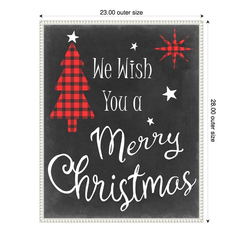 We Wish in Red by Sharon Chandler (23 x 28 in.), Framed Canvas Wall Art Print - Sylvie Beaded White