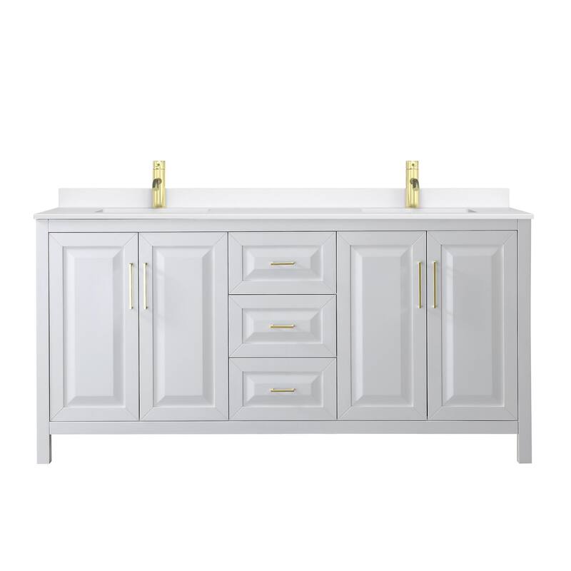 Daria 72-inch Double Vanity, Single Hole Quartz Top