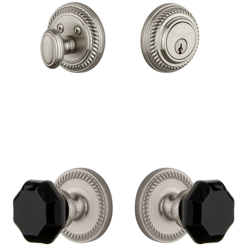 Grandeur Newport Solid Brass Rose Single Cylinder Keyed Entry Deadbolt