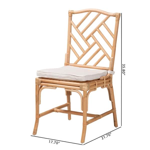 Rio Modern Bohemian Natural Brown Rattan Dining Chair