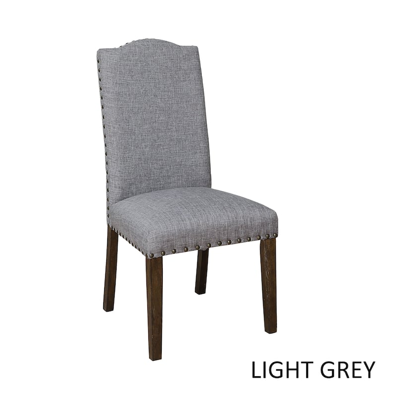 Furniture of America Kerg Rustic Flax Fabric Side Chairs (Set of 2)