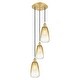 preview thumbnail 38 of 48, Innovations Lighting Endless Possibilities Ballston - Brookhaven Almond - 3 Light 13" Cord Hung Multi Pendant Satin Gold/Amber