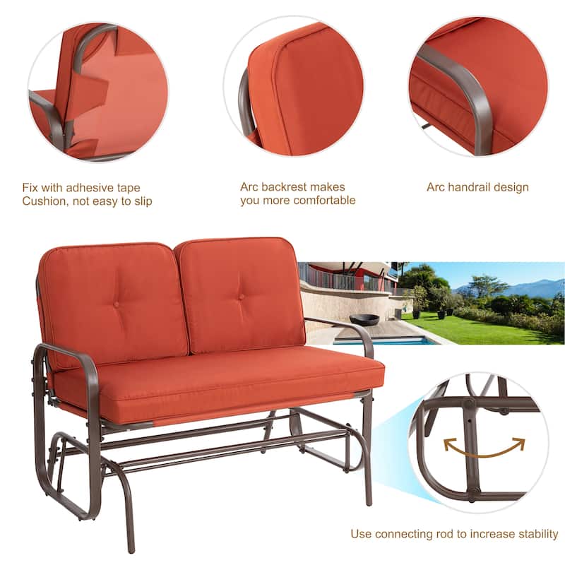 Futzca Outdoor Patio Glider Rocking Bench
