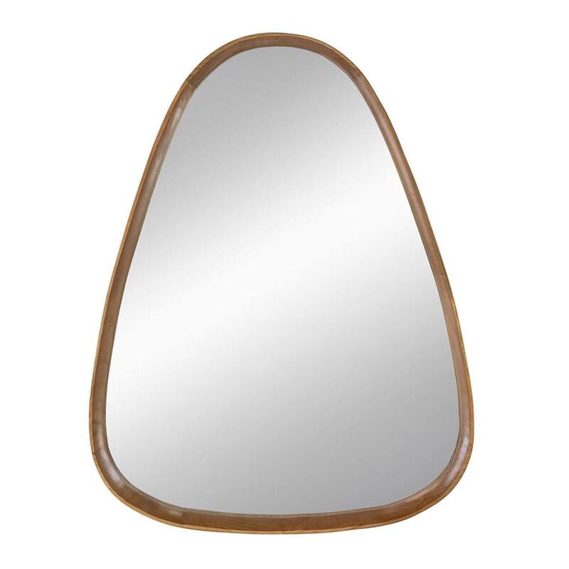 HomeRoots 37" Brown Abstract Wood Framed Accent Mirror - 28.1' X '36.8' X '2.5
