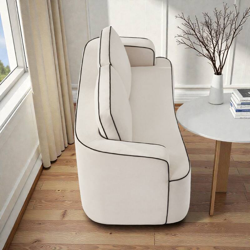 78.7" Modern Loveseat Sofa with Integrated Armrests, Space Saving Double Seat Couch for Small Living Room or Bedroom