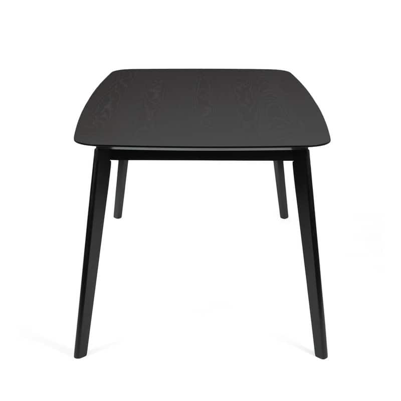 Mid-Century Modern Dining Table with Faux Wood Top & Rubberwood Legs, 59" Retro Kitchen Table