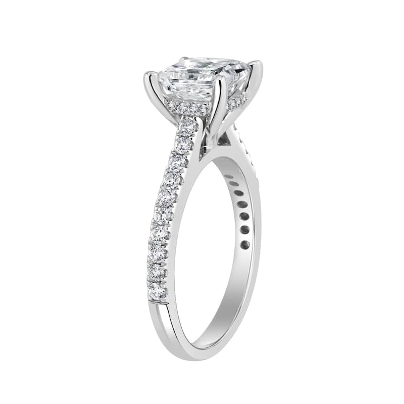 Auriya 14k-White Gold Lab Grown Princess Hidden-Halo Diamond Engagement Ring 2.45ct. tw. (F-G VS)