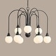 preview thumbnail 1 of 5, Hunter Valadon Matte Black with Cased White Glass 9-Light Chandelier - Dining, Living, Entry, Kitchen - Contemporary Matte Black