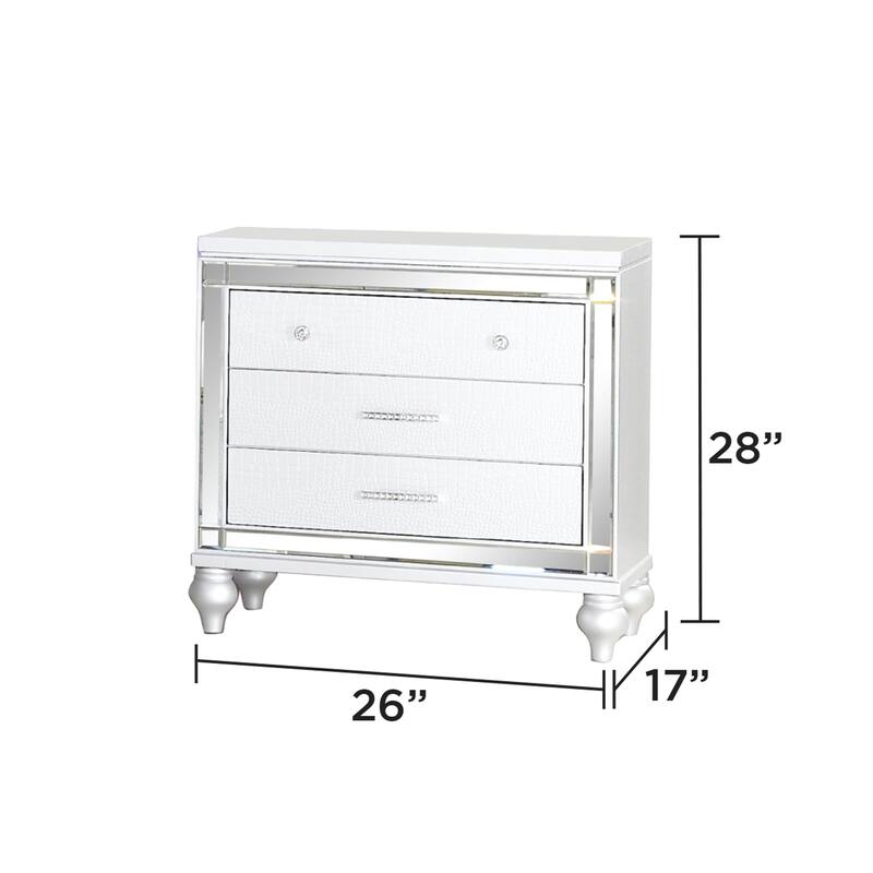 Sterling 4PC/5PC Contemporary Bedroom Set with Mirror Accents and LED Enhancements