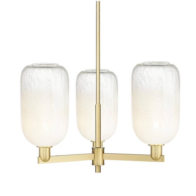 Innovations Lighting 716-3CR-17-18 Brookhaven Cloche Chandelier - Satin Gold / Opal