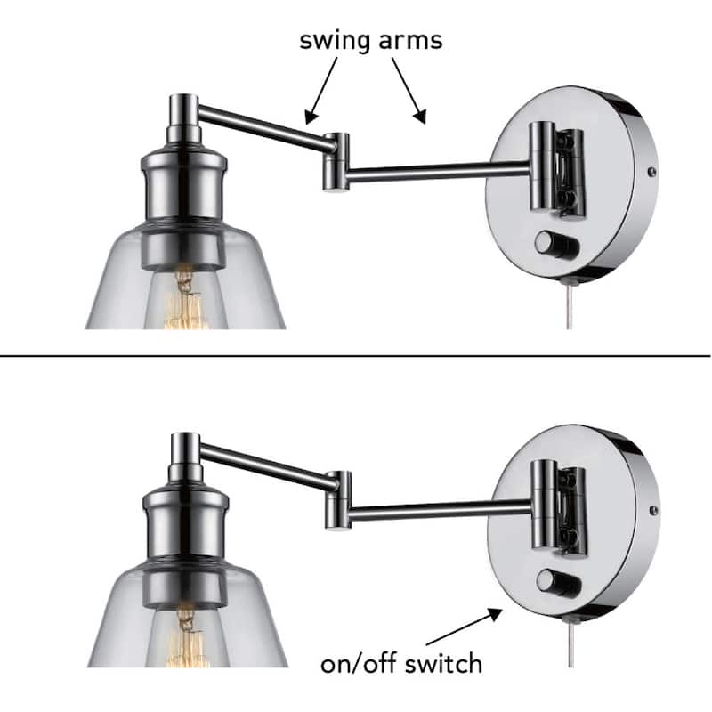 Globe Electric LeClair Single Light 7 Inch Wide Plug In Wall Sconce