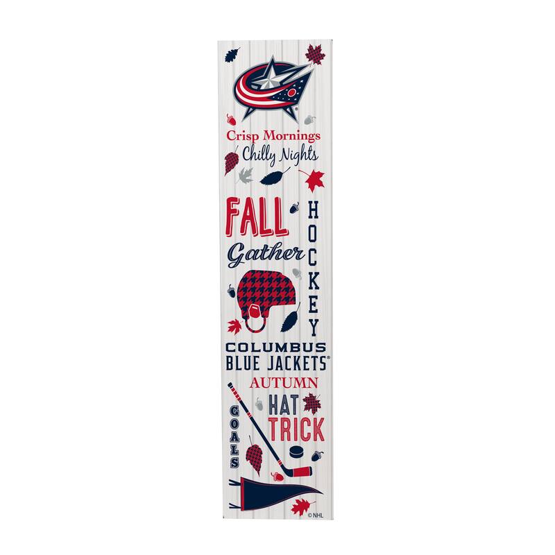 47" Double Sided Seasonal Porch Leaner, Columbus Blue Jackets - 47" x 11.25"