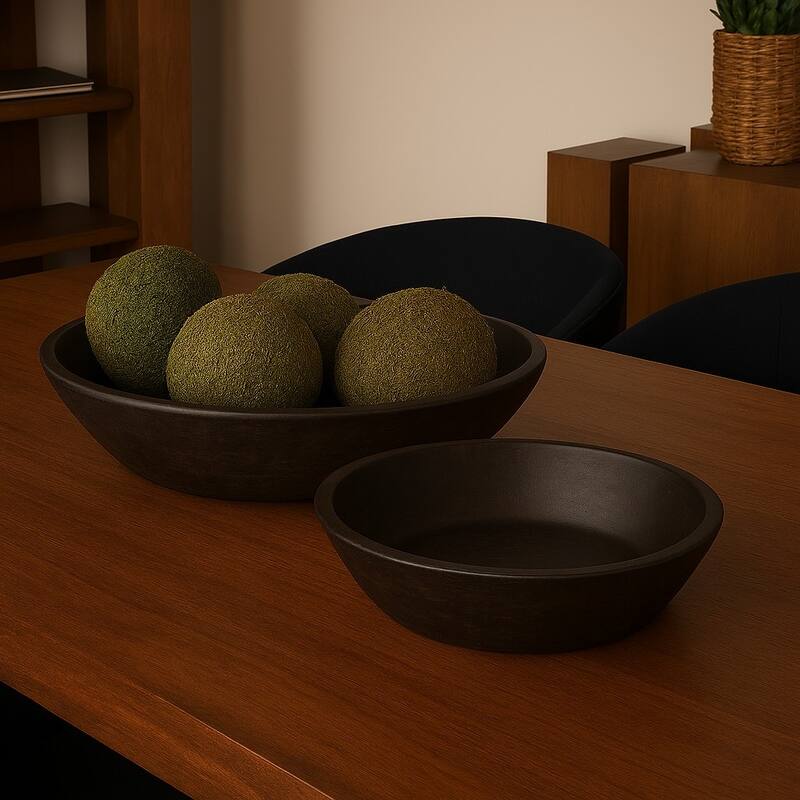 Nikita Rustic handmade Wooden Bowls (Set of 2)