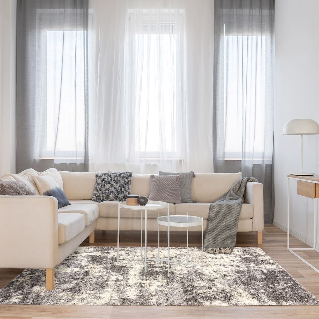 Gertmenian Anjou Patmos Taupe / Grey Modern Abstract Shag Area Rug