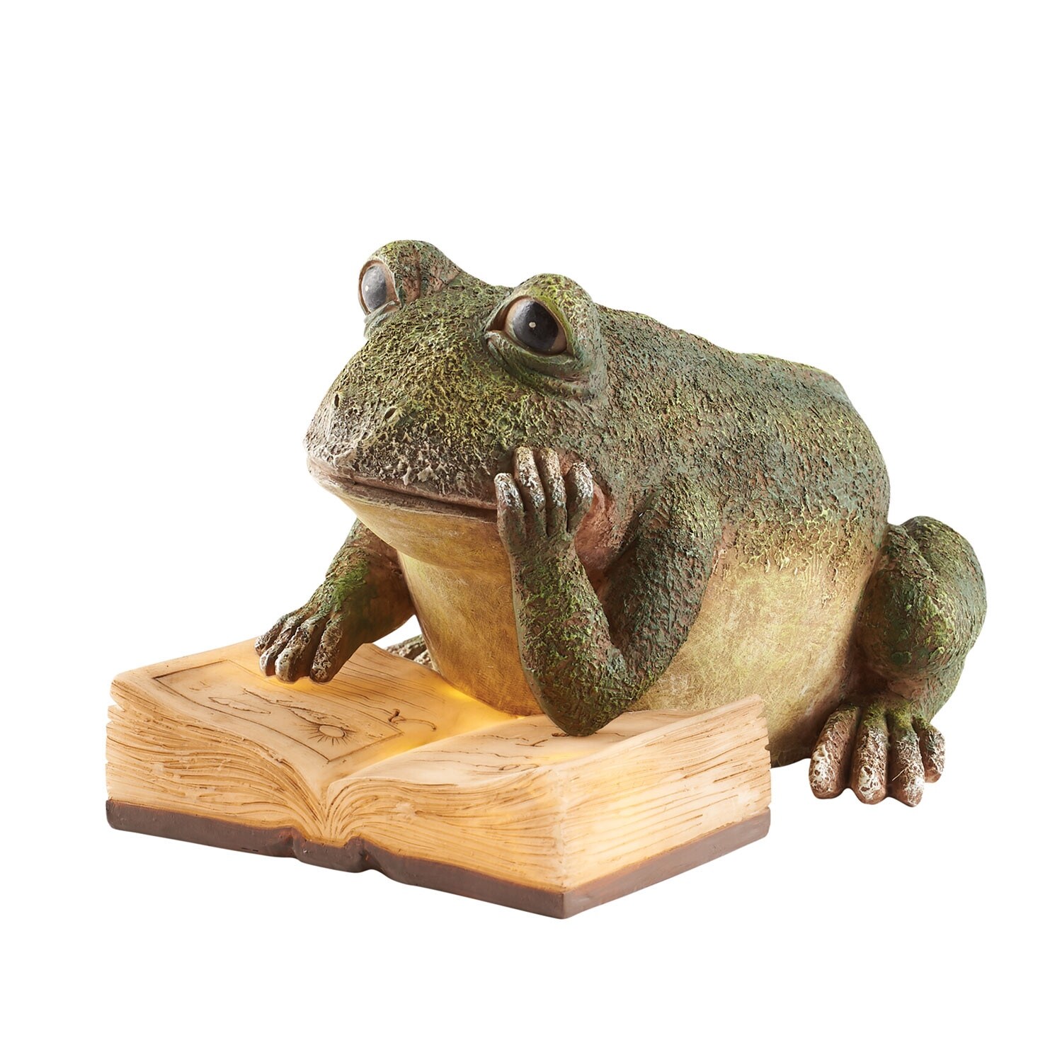 Shop Art Artifact Lighted Reading Garden Frog Statue Solar