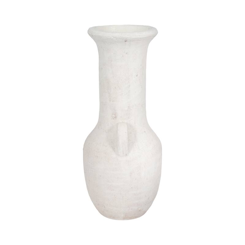Ceramic Nomad Rough Finish Amphora Vase - White, 19"