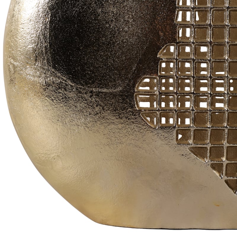 Metal Vase Modern Glam Decorative Accent Interior Decor - 14" Gold