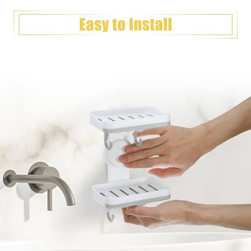 Wall Mounted Soap Dish Soap Box Soap Holder for Bathroom Kitchen
