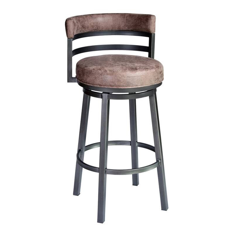 26 Inch Swivel Counter Stool Chair - 35 H x 21 W x 20 L - Washed Brown