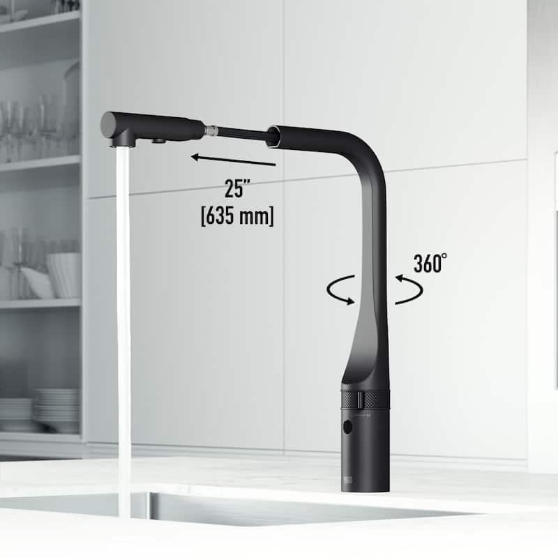 VIGO Jewel 15" H Touchless Pull-Out Sprayer Kitchen Faucet
