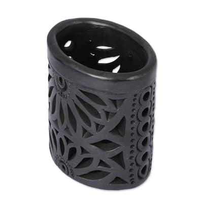 Handmade Oaxacan Ellipse Ceramic Pencil Holder (Mexico)