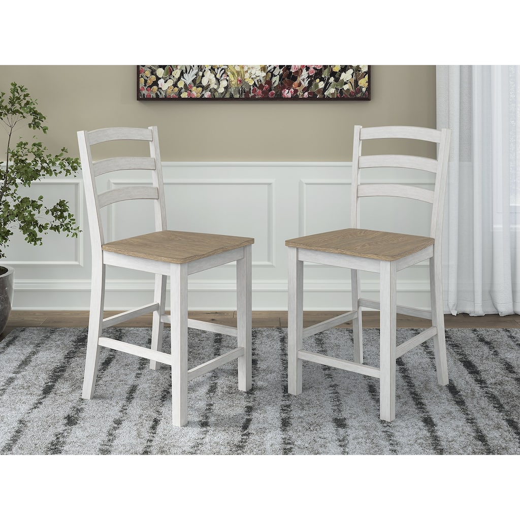 Signature Design by Ashley Westlinport White/Brown Counter Height Barstool - 19" W x 21" D x 40" H