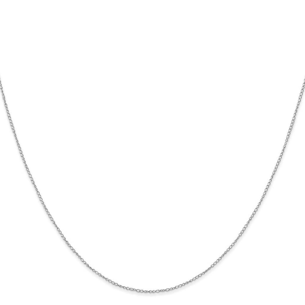 Curata 14k White Gold Solid 0.42mm Carded Curb Chain Necklace Options: 16 18 20 24