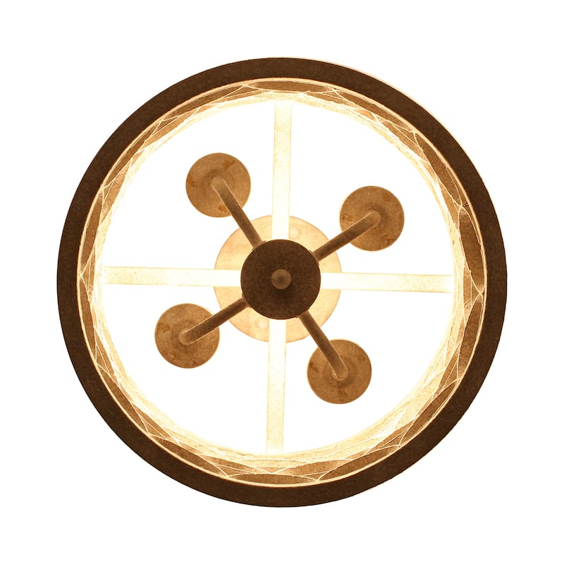 4 - Light Metal Ring - Shaped Semi - Flush Mount Ceiling Light