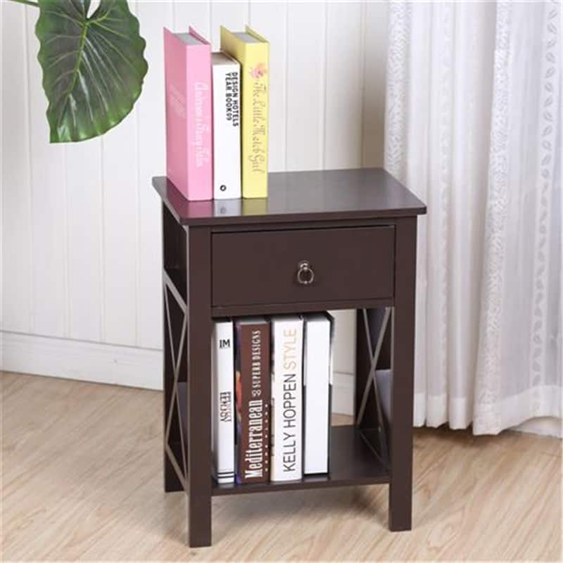 Modern Nightstand with Drawer and Shelf Stylish and Functional Bedside Table for Organized Living