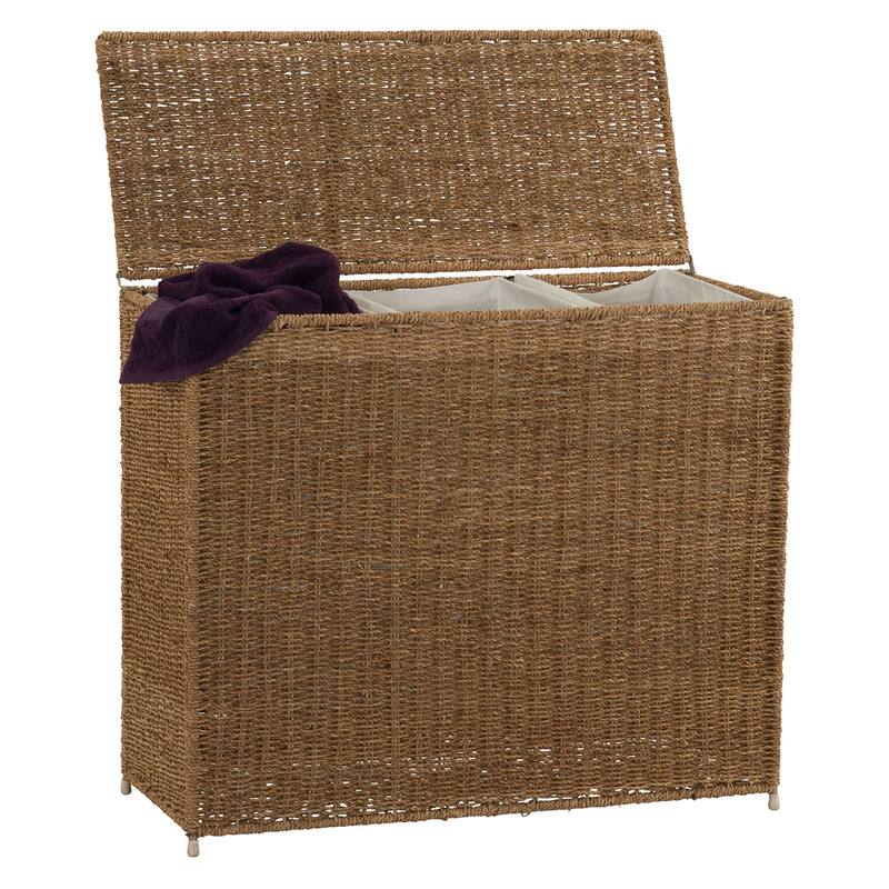 Household Essentials 3 Compartment Wicker Laundry Sorter