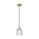 preview thumbnail 17 of 82, Innovations Lighting Downtown Urban - Bridal Veil - 1 Light 5" Cord Hung Mini Pendant Antique Brass/Clear