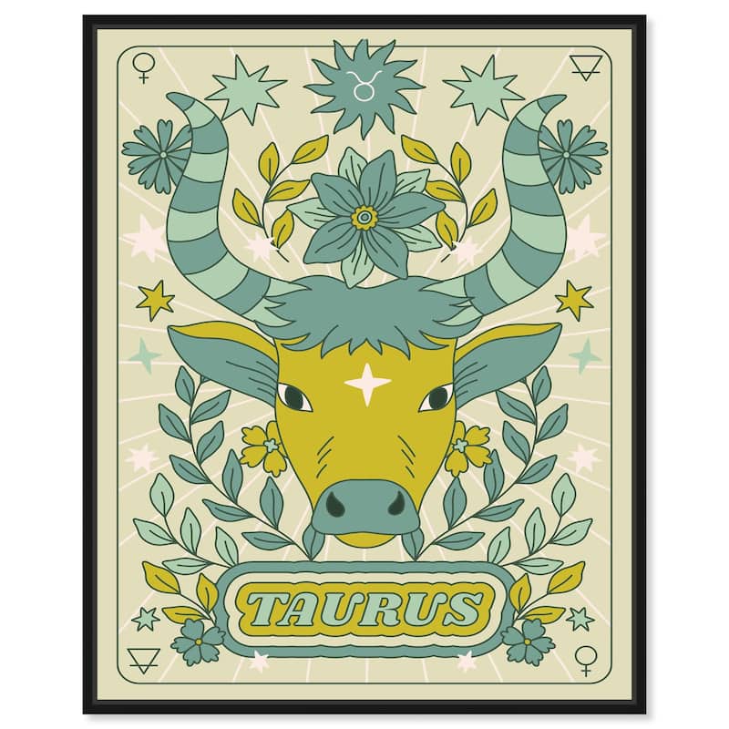 Taurus Stars Card Canvas by Art Remedy - 36" x 45" - Black