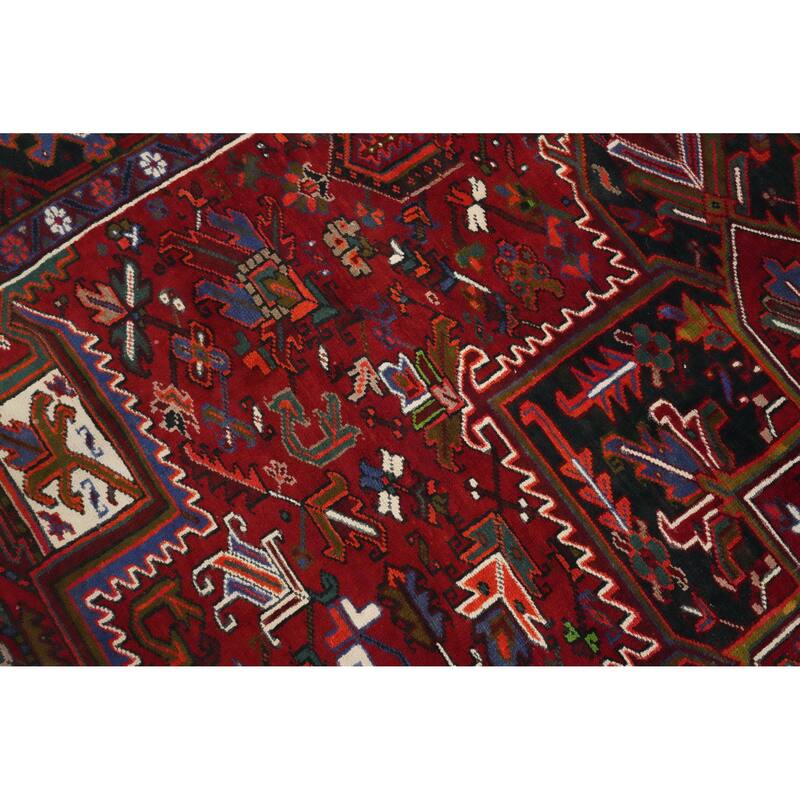 Hand Knotted Oriental 100% Wool Carpet Traditional Medallion Red Heriz Area Rug - 12' 3'' X 9' 9''