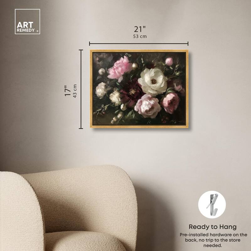 Peony Palette Nocturne Canvas by Art Remedy