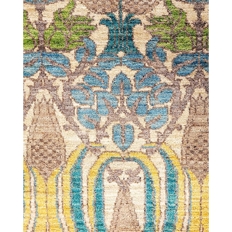 Arts & Crafts One-of-a-Kind Hand-Knotted Runner Rug - Ivory, 2' 6" x 9' 3" - 2' 6" x 9' 3"