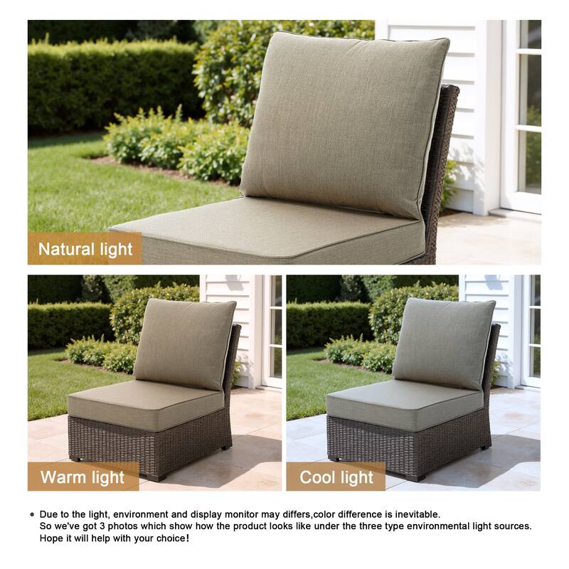 4.7" Thick Sunbrella Outdoor Cushion Set with Back and Seat Cushion