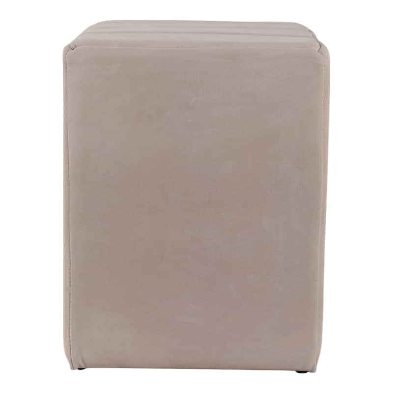 Suede Ottoman Square Compact Pouf Footstool Luxury Accent - 19" Tan