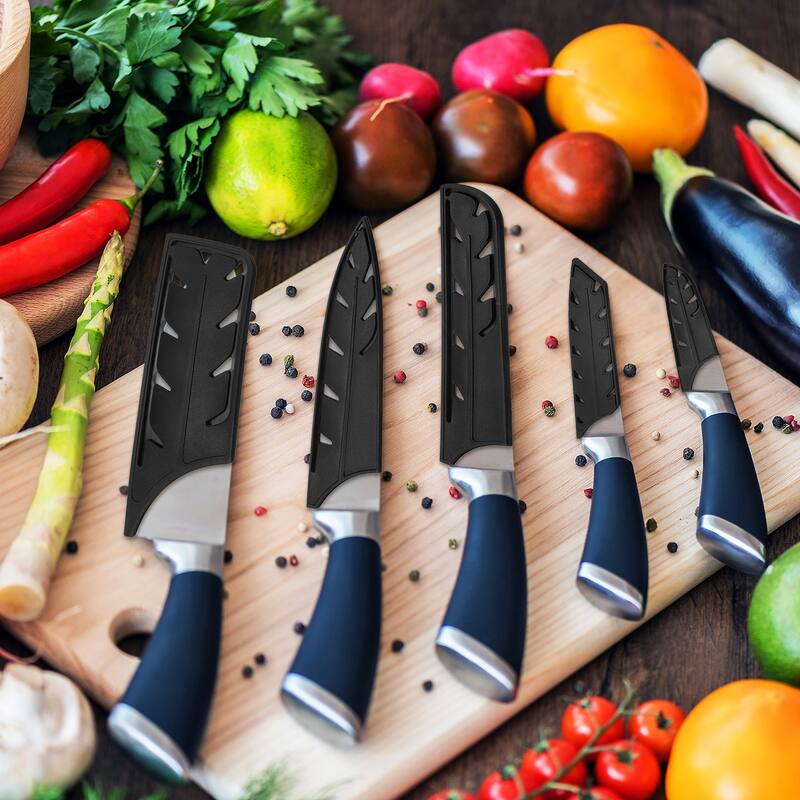 2Pcs Knife Cover Sleeves Knife Edge Guards Blade Protector for 8" Chef Knife - Black