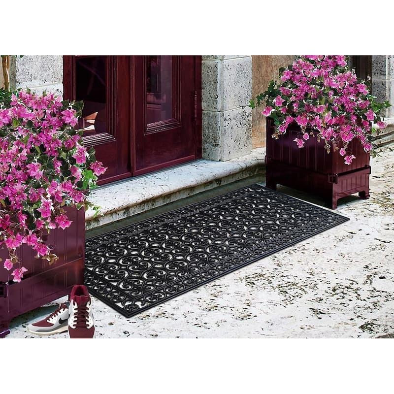 A1HC Rubber Paisley Non Slip Heavy Duty Front Door Extra Large Doormat 30" X 60"