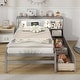 preview thumbnail 10 of 18, Costway Twin Size Bed Frame with LED Light & Power Outlet Bookcase